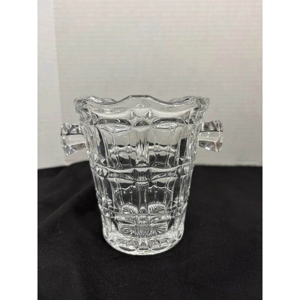 Crystal Vase with Handles Clear Cut Glass‎ Flower Vase Home Decor Vintage